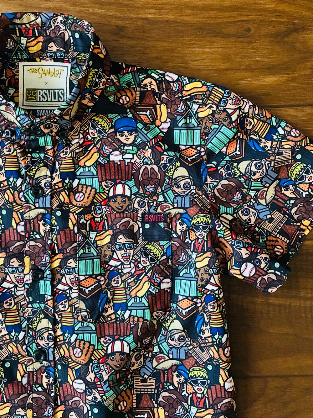 RSVLTS X The Sandlot Legends and Lifeguards Kids Button Down Shirt Size Small